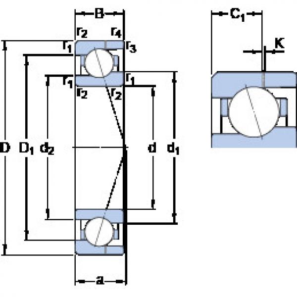 ตลับลูกปืน 719/8 ACE/HCP4AH SKF #1 image